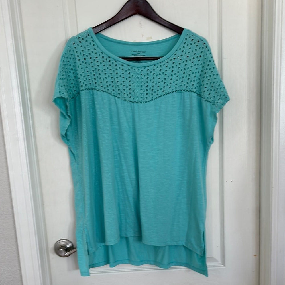Women's Teal Top with Eyelet Detail